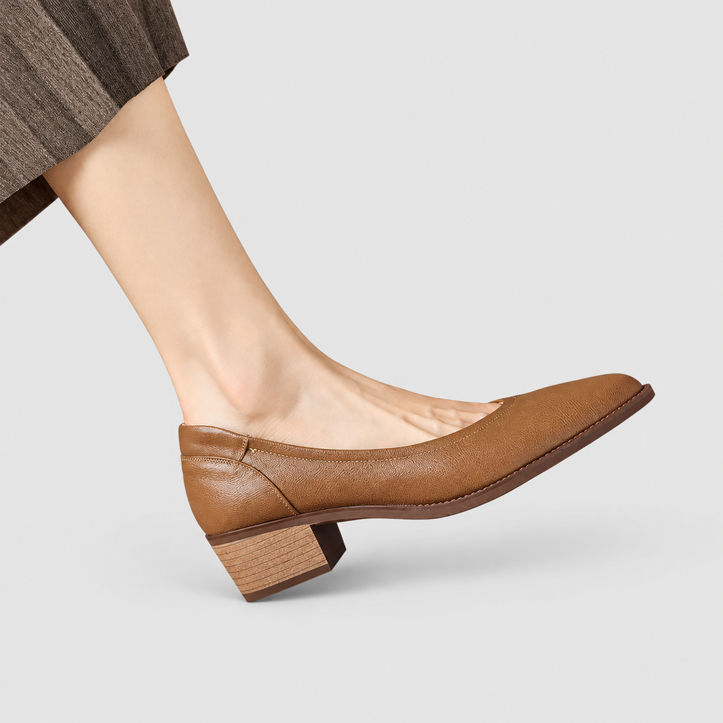 Women's Pointed-Toe Court Shoes with Angled Block Heel — view 4