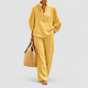 Lilian | Women's Linen-Look Set with Batwing Sleeves and Wide-Leg Trousers