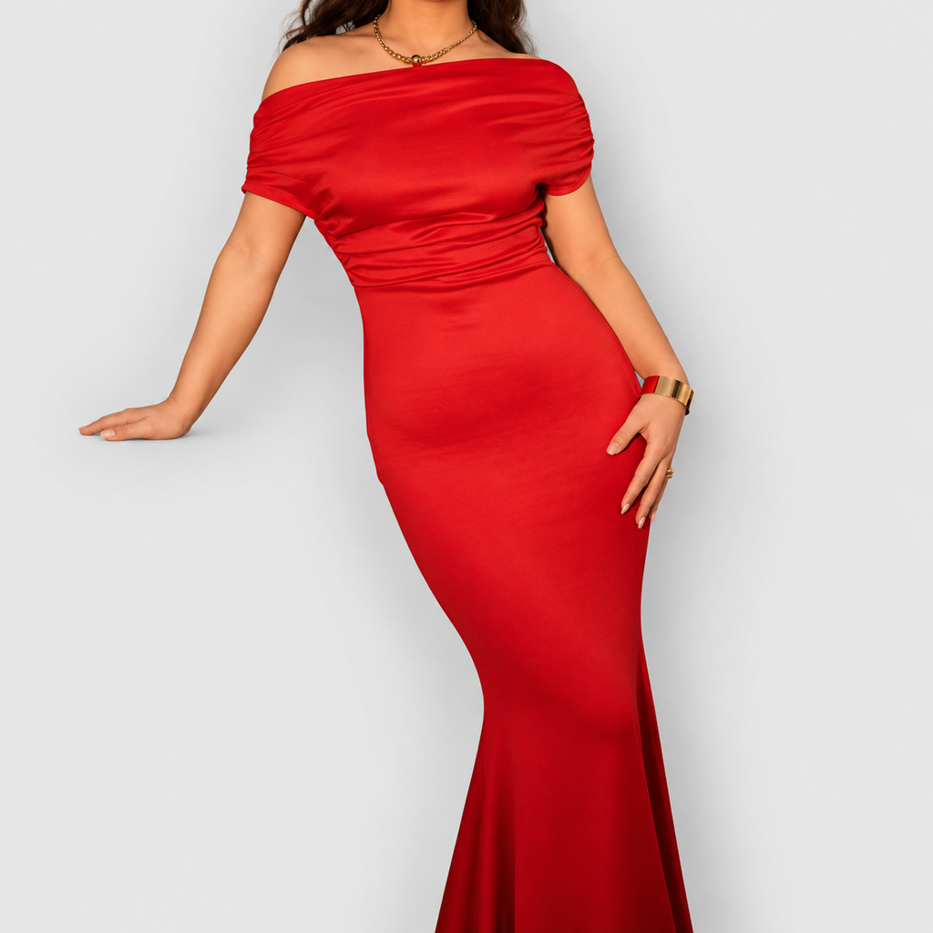 Women's One-Shoulder Draped Bodycon Maxi Dress — view 11