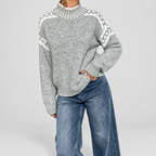 Women's Knit Jumper with Patterned Shoulders — view 6