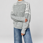 Women's Knit Jumper with Patterned Shoulders — view 7