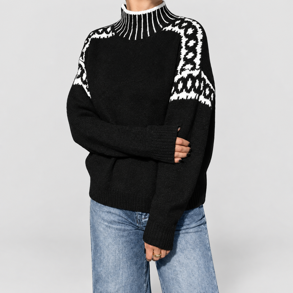 Women's Knit Jumper with Patterned Shoulders — view 9