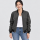 Evelyn | Contrast-Trim Zip Bomber Jacket