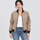 Evelyn | Contrast-Trim Zip Bomber Jacket