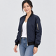 Evelyn | Contrast-Trim Zip Bomber Jacket