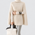 Women's Cape Turtleneck Jumper with Split Sleeves — view 1