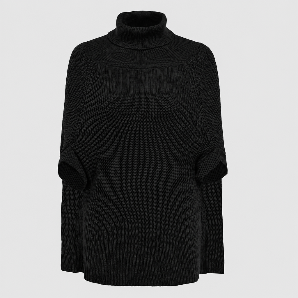 Women's Cape Turtleneck Jumper with Split Sleeves — view 2