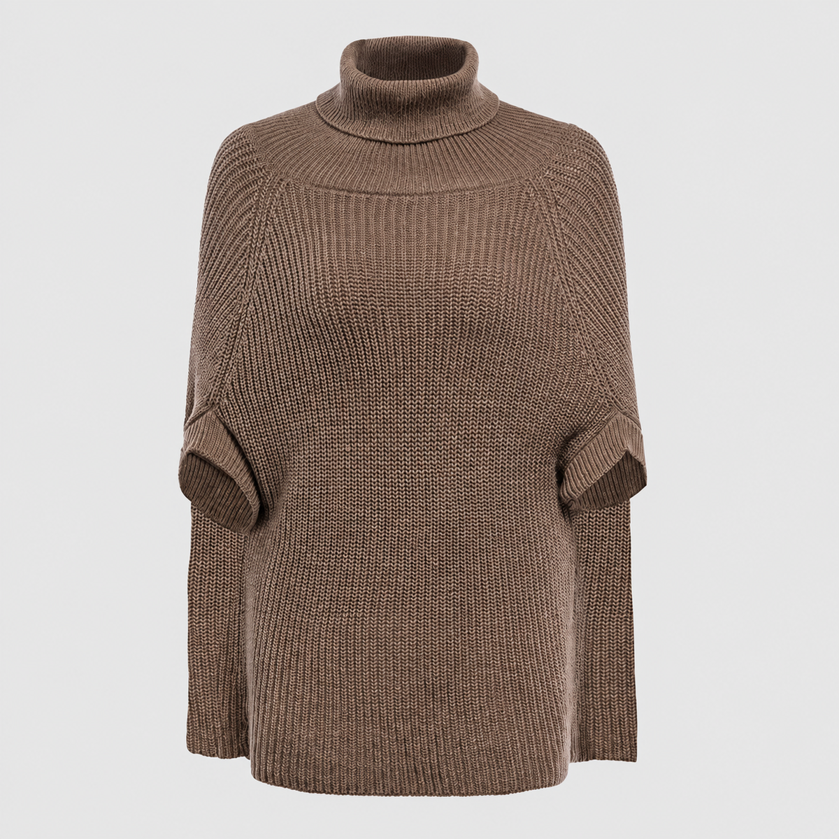 Women's Cape Turtleneck Jumper with Split Sleeves — view 3