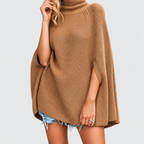 Women's Cape Turtleneck Jumper with Split Sleeves — view 6