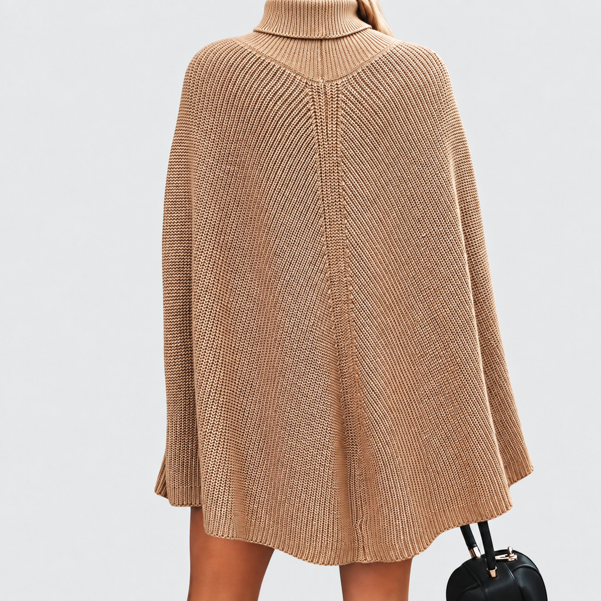 Women's Cape Turtleneck Jumper with Split Sleeves — view 7