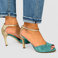 Women's Peep-Toe Ankle Strap Heels with Stiletto Heel — view 1