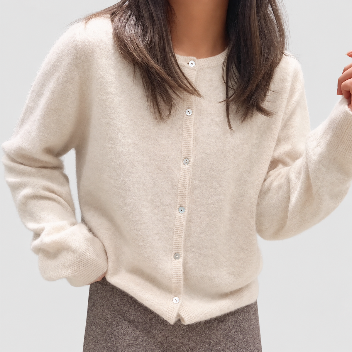 Women's Button-Front Knit Cardigan with Soft Finish — view 2