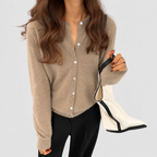 Women's Button-Front Knit Cardigan with Soft Finish — view 5