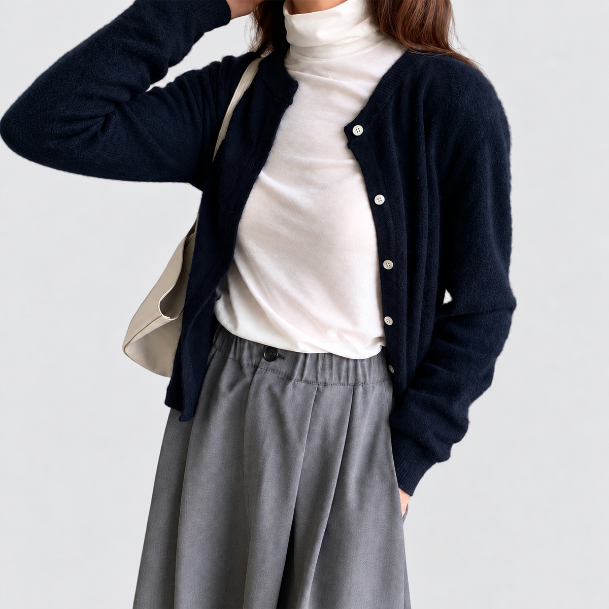 Women's Button-Front Knit Cardigan with Soft Finish — view 8