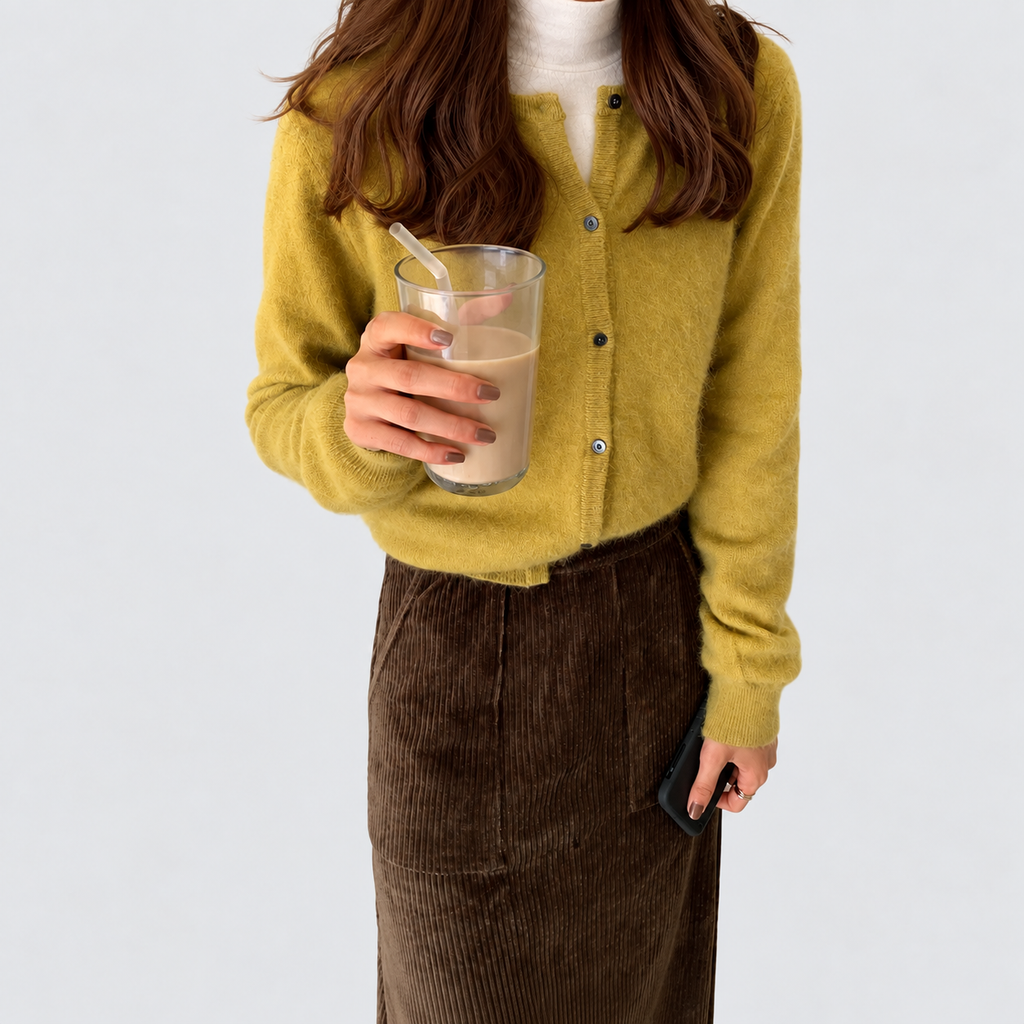 Women's Button-Front Knit Cardigan with Soft Finish — view 10
