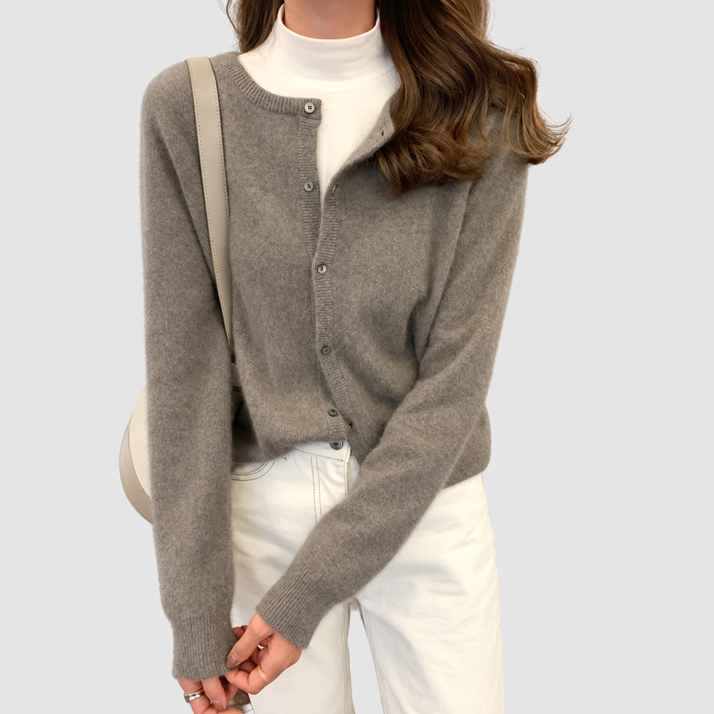 Women's Button-Front Knit Cardigan with Soft Finish — view 11