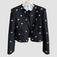 Elodie | Women’s Heart Embellishment Cropped Blazer Collared