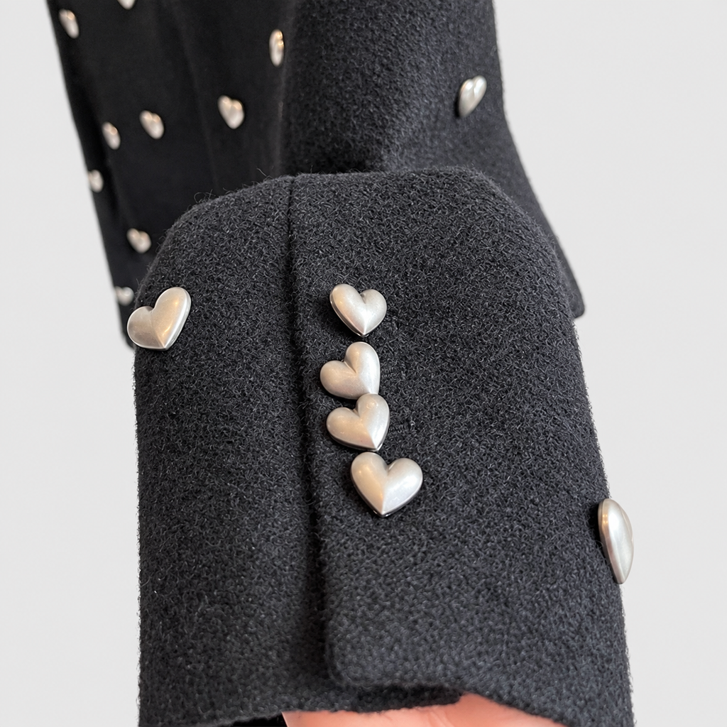 Women's Heart Embellishment Cropped Blazer Collared — view 3