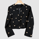 Elodie | Women’s Heart Embellishment Cropped Blazer Collared