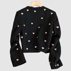 Women's Heart Embellishment Cropped Blazer Collared — view 5