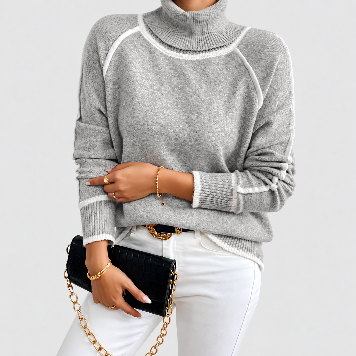Women's Turtleneck Jumper with Long Sleeves — view 2