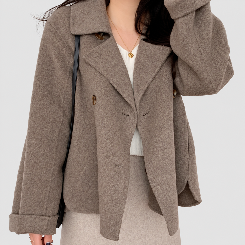 Women's Double-Breasted Blazer with Notched Lapel — view 4