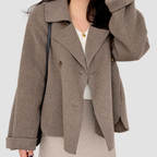 Women's Double-Breasted Blazer with Notched Lapel — view 4