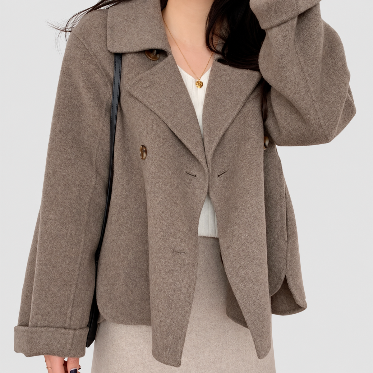 Women's Double-Breasted Blazer with Notched Lapel — view 4