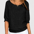 Women's Oversized Crew Neck Jumper with Textured Knit — view 1