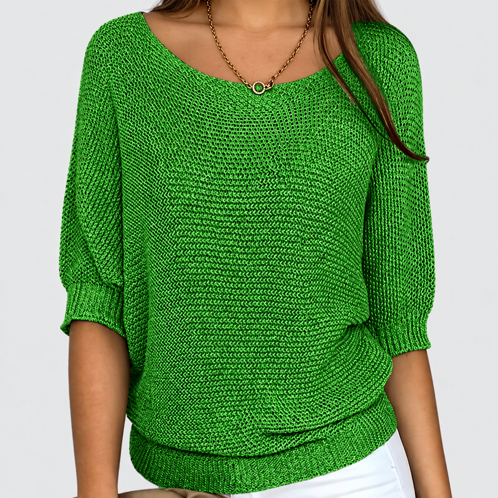 Women's Oversized Crew Neck Jumper with Textured Knit — view 7