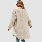 Women’s Cosy Oversized Teddy Coat with Chest Pockets – image 2