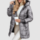 Florence | Women’s Hooded Puffer Jacket with Gold-Tone Hardware and Diamond Quilting