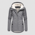 Women’s Warm Hooded Winter Jacket with Sherpa Lining – Grey – image 1