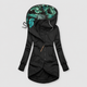 Rosalie | Women’s Fitted Zip-Up Hooded Jacket with Tropical Print Hood Lining