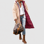 Women’s Long Reversible Puffer Coat with Sherpa Lining and Hood – image 8
