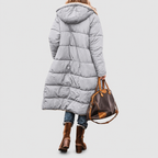 Women’s Long Reversible Puffer Coat with Sherpa Lining and Hood – image 13