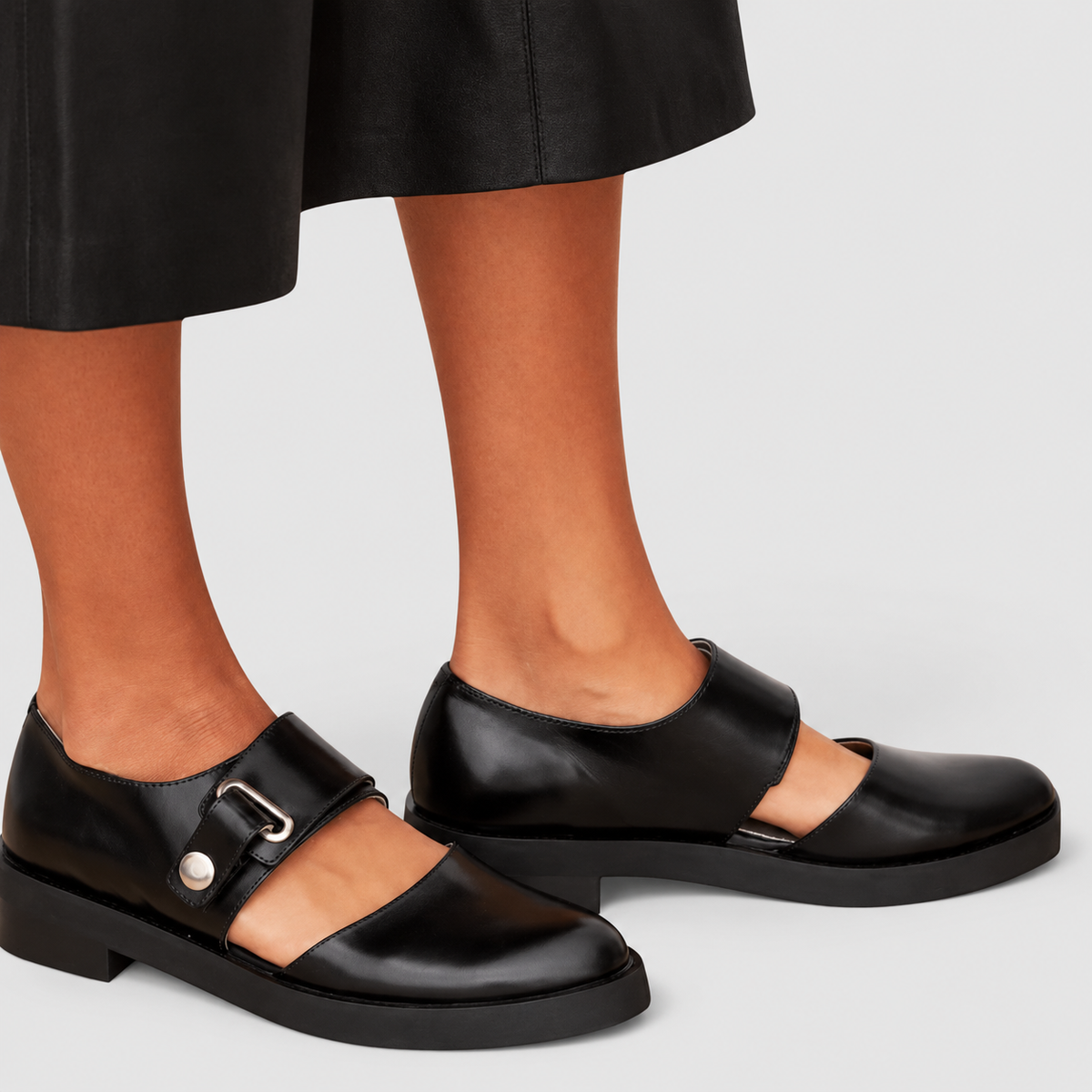 Women's Mary Jane Shoes with Wide Buckle Strap — view 1