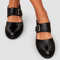 Women's Mary Jane Shoes with Wide Buckle Strap in Black — view 2