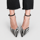 Lucinda | Women's Zebra Print Heels with Ankle Strap and Block Heel