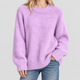 Lydia | Women's Relaxed Fit Fluffy Knit Jumper with Crew Neck and Long Sleeves