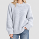 Lydia | Women's Relaxed Fit Fluffy Knit Jumper with Crew Neck and Long Sleeves