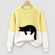 Maisie | Women's Black Cat Print Oversized Fuzzy Knit Jumper