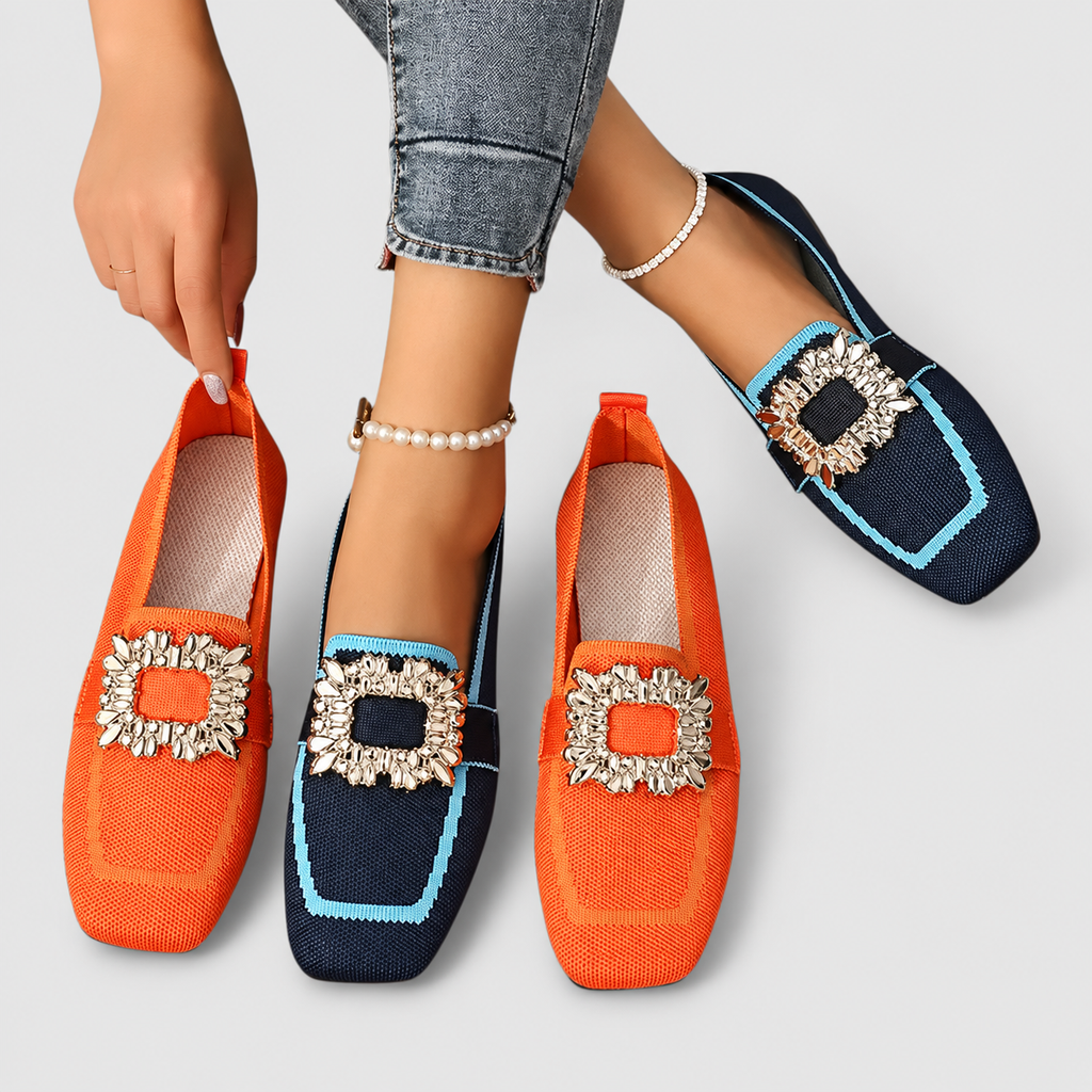Women's Square-Toe Loafers with Embellished Buckle — view 2