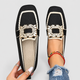 Marcella | Women's Square-Toe Loafers with Embellished Buckle