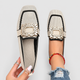 Marcella | Women's Square-Toe Loafers with Embellished Buckle