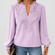 Marianne | Women's Lace Detail Blouse with Long Sleeves and V-Neck