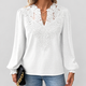 Marianne | Women's Lace Detail Blouse with Long Sleeves and V-Neck