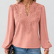 Marianne | Women's Lace Detail Blouse with Long Sleeves and V-Neck