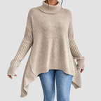 Women's Oversized Asymmetric High-Low Roll-Neck Jumper — view 7