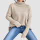 Marielle | Women's Oversized Asymmetric High-Low Roll-Neck Jumper